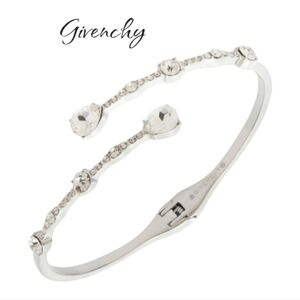 Givenchy Pavé Silver-Tone Crystal Bangle Bracelet NWT